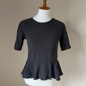 GAP Charcoal Peplum Top